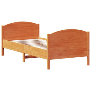 Letto senza Materasso Marrone Cera 90x190 cm in Legno di Pino 842573