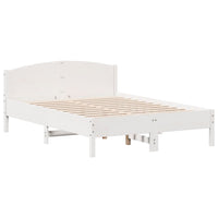 Giroletto con Testiera Bianco 135x190 cm Legno Massello di Pinocod mxl 134840