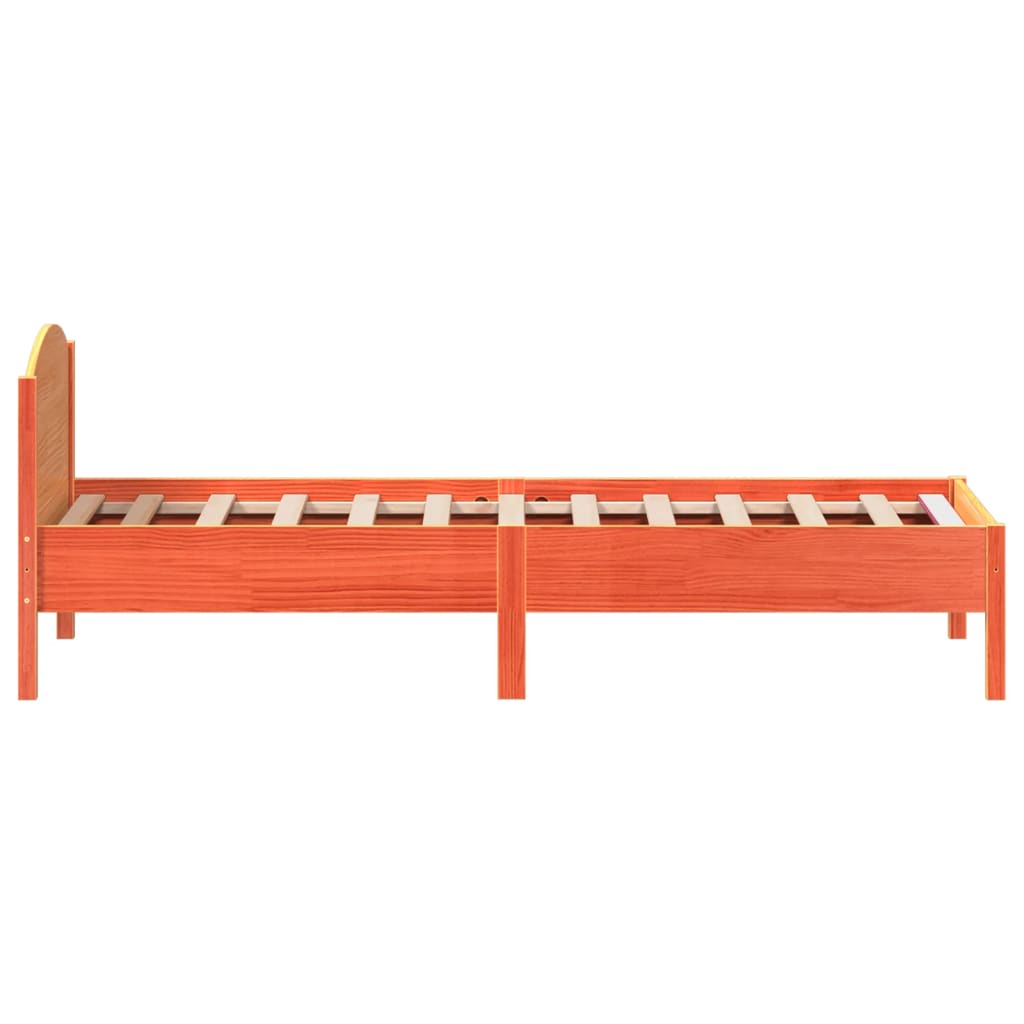 Letto senza Materasso Marrone Cera 90x200 cm Legno di Pino 842621