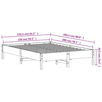 Letto senza Materasso 150x200 cm in Legno Massello di Pino 842694