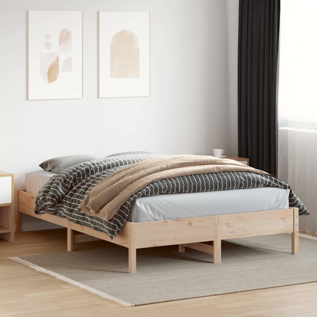 Letto senza Materasso 120x200 cm in Legno Massello di Pino 842702