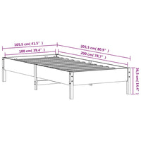 Giroletto Marrone Cera 100x200 cm in Legno Massello di Pino 842709