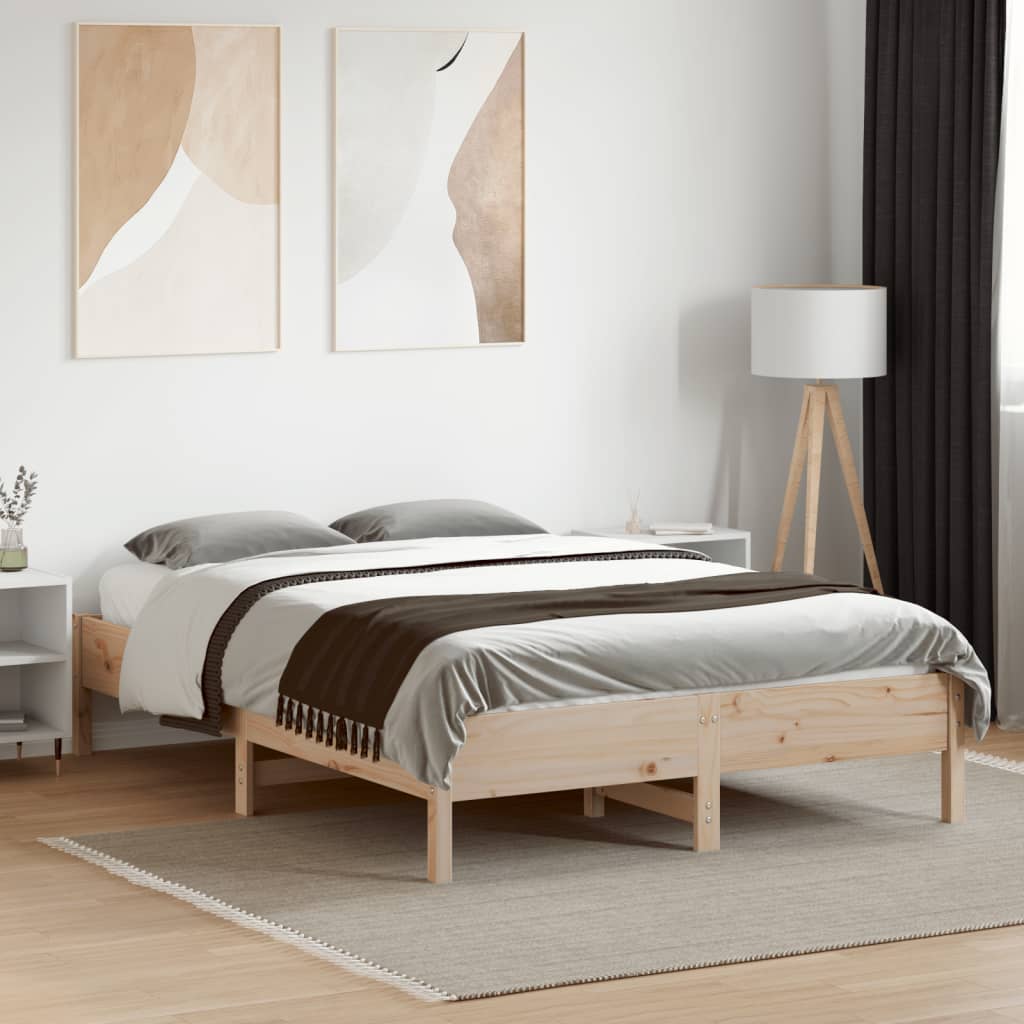 Letto senza Materasso 140x190 cm in Legno Massello di Pino 842714