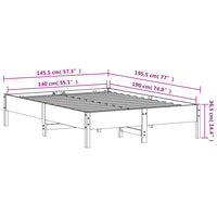 Letto senza Materasso 140x190 cm in Legno Massello di Pino 842714