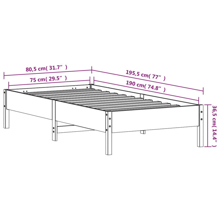 Giroletto 75x190 cm in Legno Massello di Pino 842730