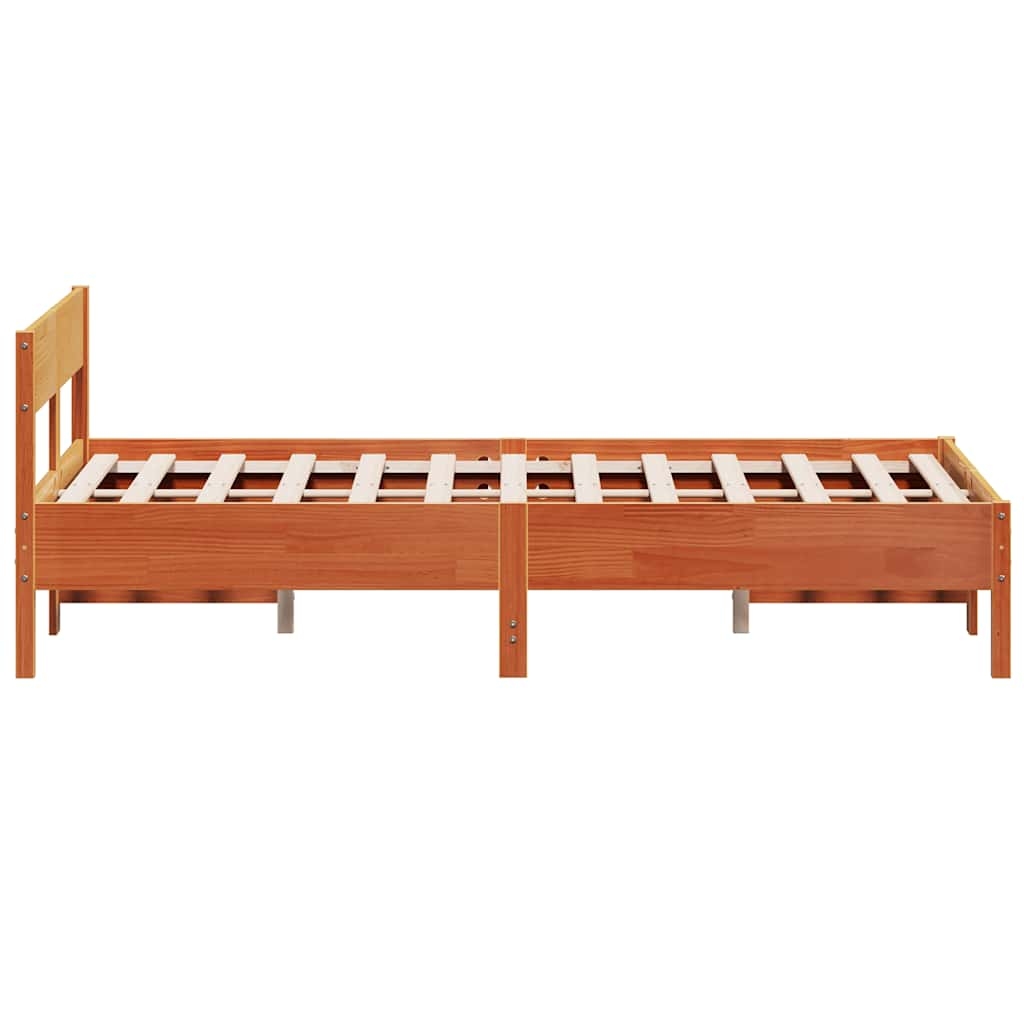 Letto senza Materasso Marrone Cera 150x200 cm in Legno di Pino 842749