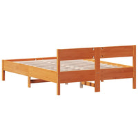 Letto senza Materasso Marrone Cera 150x200 cm in Legno di Pino 842749