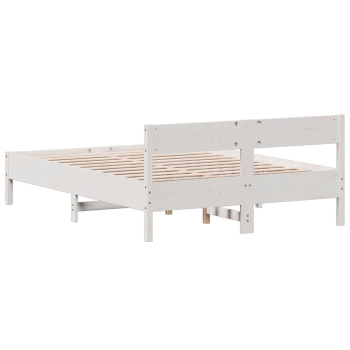 Letto senza Materasso Bianco 120x190 cm Legno Massello di Pino 842775