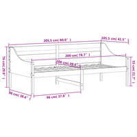 Dormeuse Bianca 100x200 cm in Legno Massello di Pino 842835