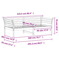 Dormeuse Bianca 90x200 cm in Legno Massello di Pino 842871