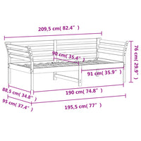 Dormeuse senza Materasso 90x190 cm in Legno Massello di Pino 842878