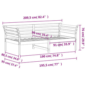 Dormeuse Bianca 90x190 cm in Legno Massello di Pino 842879