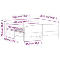 Giroletto con Testiera 180x200 cm Massello Pino 3216164