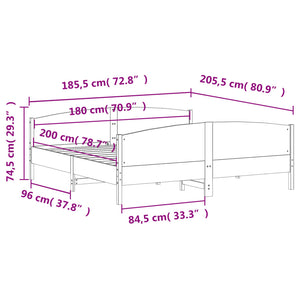 Giroletto con Testiera 180x200 cm Massello Pino 3216164