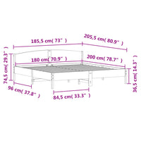 Giroletto con Testiera Marrone Cera 180x200 cm Massello Pino 3216193