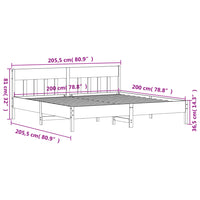 Giroletto con Testiera 200x200 cm in Legno Massello di Pino 3216200