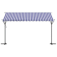 Tenda da Sole Blu e Bianca 400x300 cm in Tessuto e Acciaio 368932