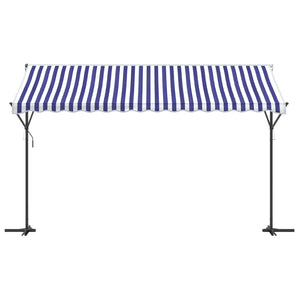 Tenda da Sole Blu e Bianca 400x300 cm in Tessuto e Acciaio 368932