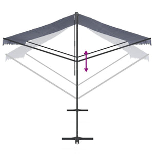 Tenda da Sole Blu e Bianca 400x300 cm in Tessuto e Acciaio 368932