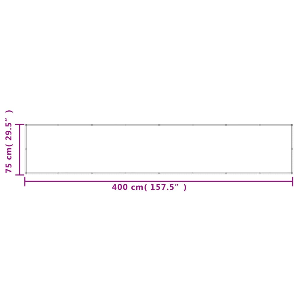 Paravento da Balcone Sabbia 75x400 cm 100% Poliestere Oxford 4000022