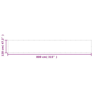 Paravento da Balcone Sabbia 120x800 cm 100% Poliestere Oxford 4000040