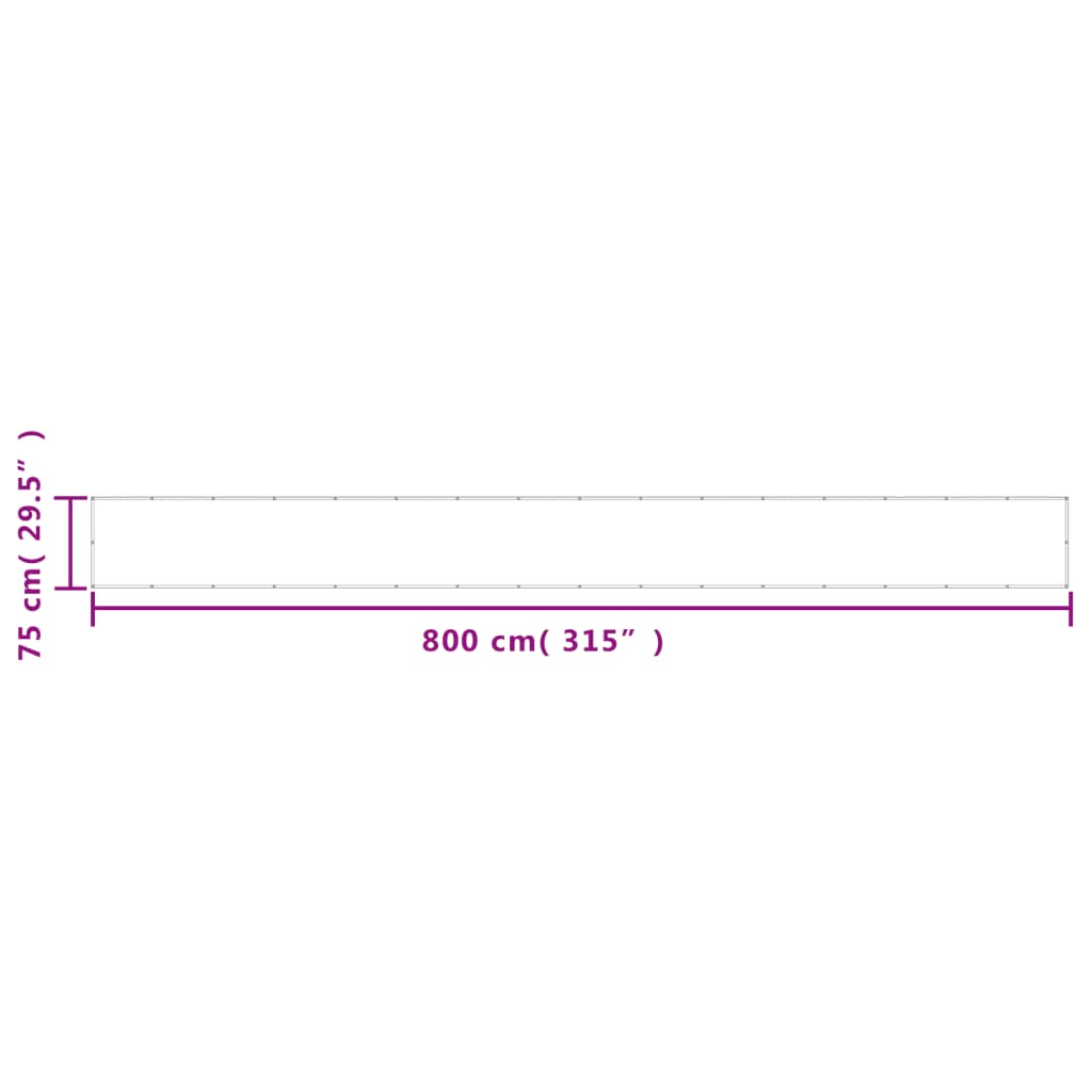 Paravento da Balcone Antracite 75x800 cm 100% Poliestere Oxford 4000047