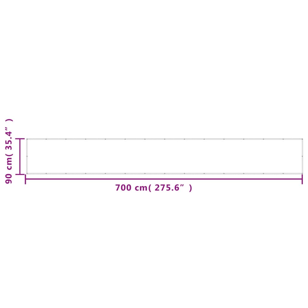 Paravento da Balcone Bianco 90x700 cm 100% Poliestere Oxford 4000095