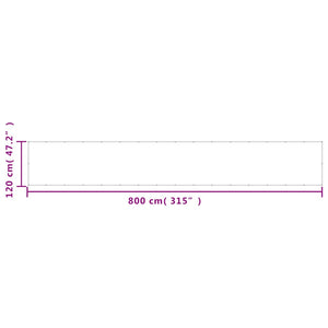 Paravento Balcone Verde Scuro 120x800 cm 100% Poliestere Oxford 4000271