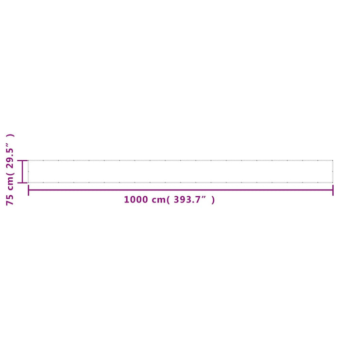 Paravento da Balcone Nero 75x1000 cm 100% Poliestere Oxford 4000363