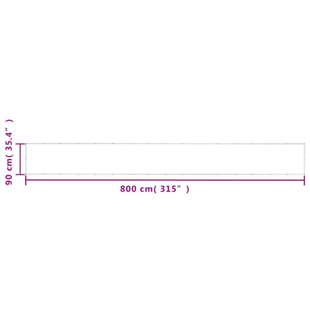 Paravento da Balcone Nero 90x800 cm 100% Poliestere Oxford 4000369