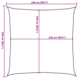 Vela Parasole Sabbia 2,5x2,5 m 100% Poliestere Oxford 4000409