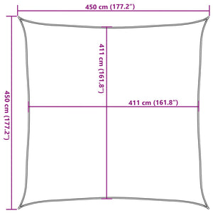 Vela Parasole Sabbia 4,5x4,5 m 100% Poliestere Oxford 4000413