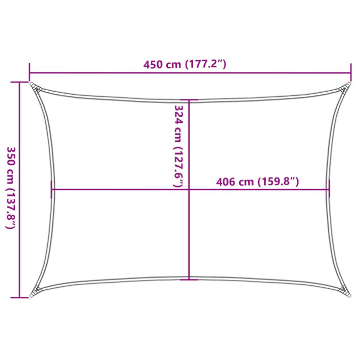 Vela Parasole Grigio Chiaro 4,5x3,5 m 100% Poliestere Oxford 4000549