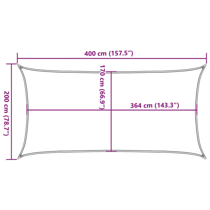 Vela Parasole Sabbia 4x2 m 100% Poliestere Oxford 4000562