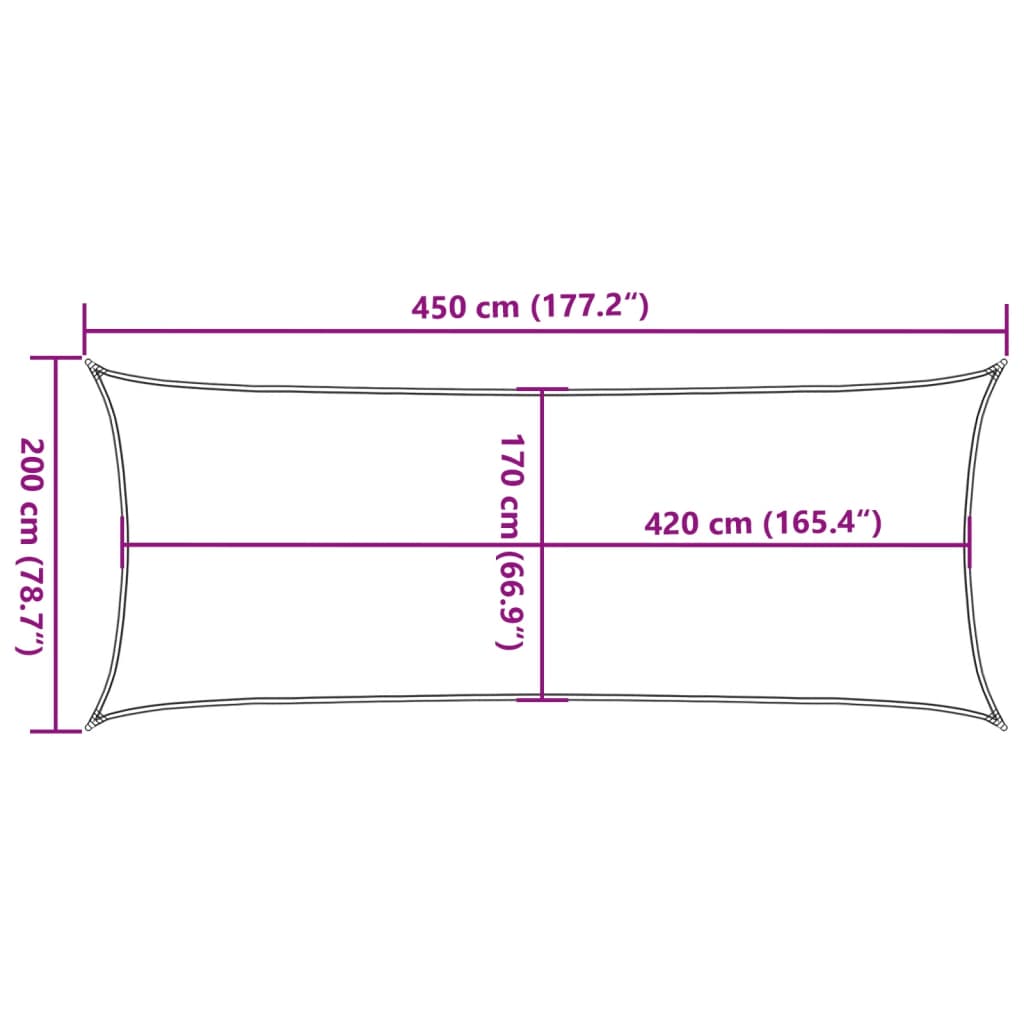 Vela Parasole Sabbia 4,5x2 m 100% Poliestere Oxford 4000563