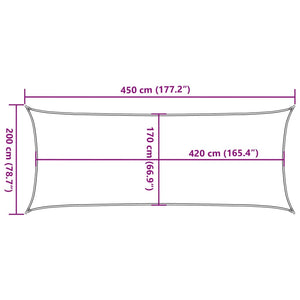 Vela Parasole Sabbia 4,5x2 m 100% Poliestere Oxford 4000563