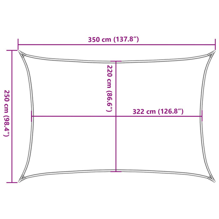 Vela Parasole Sabbia 3,5x2,5 m 100% Poliestere Oxford 4000566