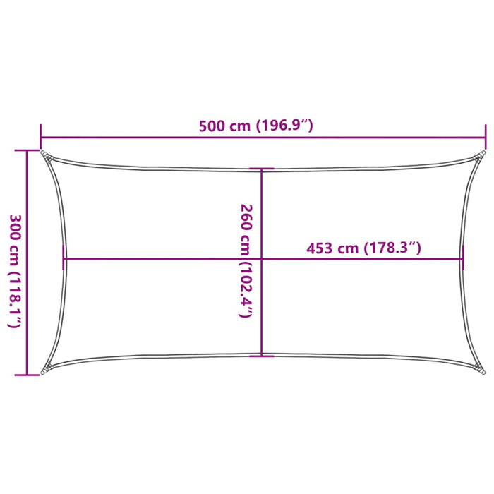 Vela Parasole Sabbia 5x3 m 100% Poliestere Oxford 4000572