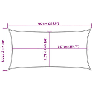 Vela Parasole Sabbia 7x4 m 100% Poliestere Oxford 4000578