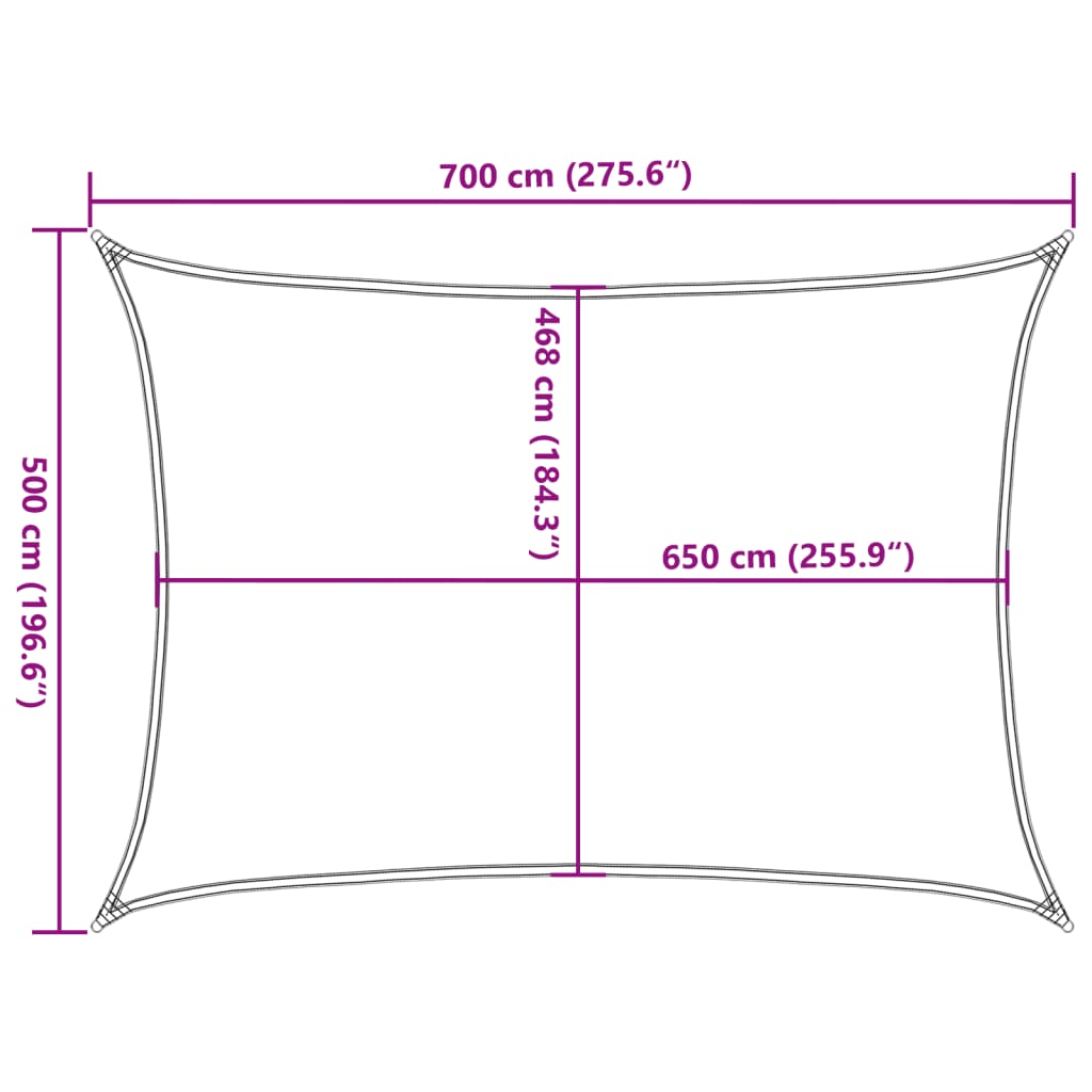 Vela Parasole Sabbia 7x5 m 100% Poliestere Oxford 4000580