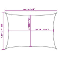 Vela Parasole Sabbia 8x6 m 100% Poliestere Oxford 4000583