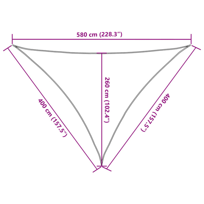 Vela Parasole Grigio Chiaro 4x4x5,8 m 100% Poliestere Oxford 4000919