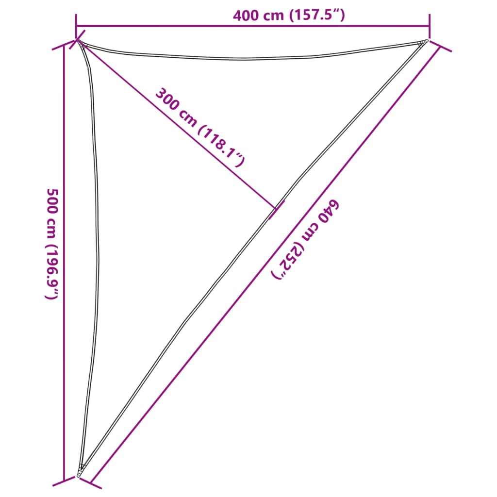 Vela Parasole Grigio Chiaro 4x5x6,4 m 100% Poliestere Oxford 4000926