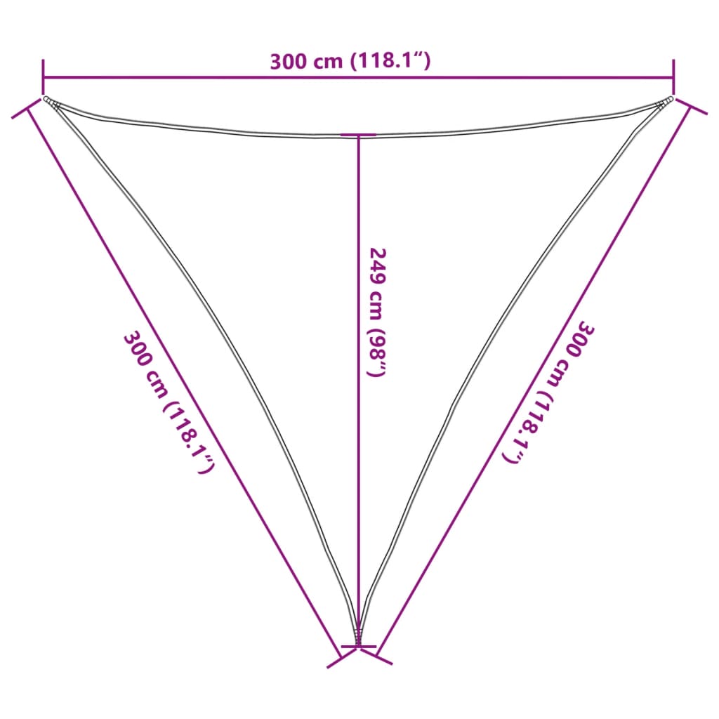 Vela Parasole Sabbia 3x3x3 m 100% Poliestere Oxford 4000931