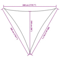 Vela Parasole Sabbia 3x3x3 m 100% Poliestere Oxford 4000931