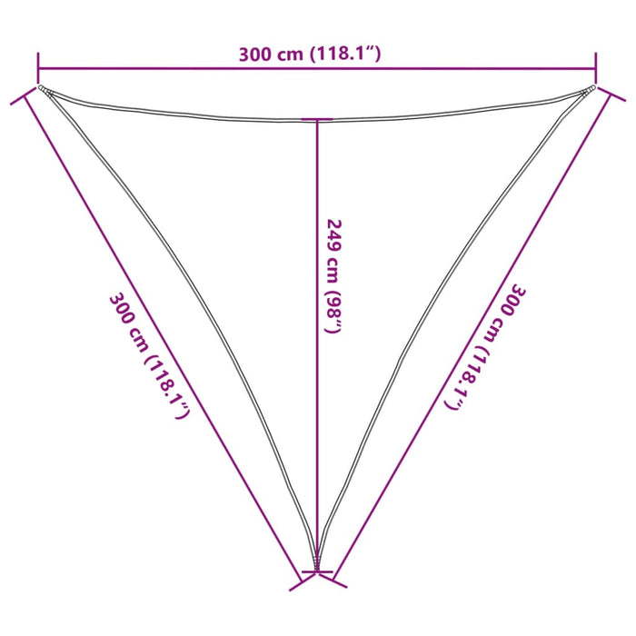 Vela Parasole Sabbia 3x3x3 m 100% Poliestere Oxford 4000931