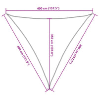 Vela Parasole Sabbia 4x4x4 m 100% Poliestere Oxford 4000937