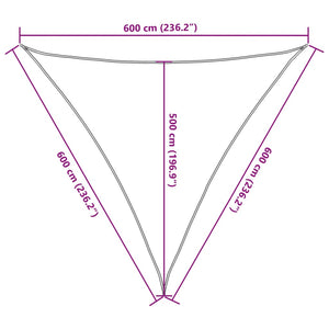 Vela Parasole Sabbia 6x6x6 m 100% Poliestere Oxford 4000946