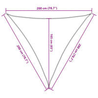 Vela Parasole Antracite 2x2x2 m 100% Poliestere Oxford 4000947