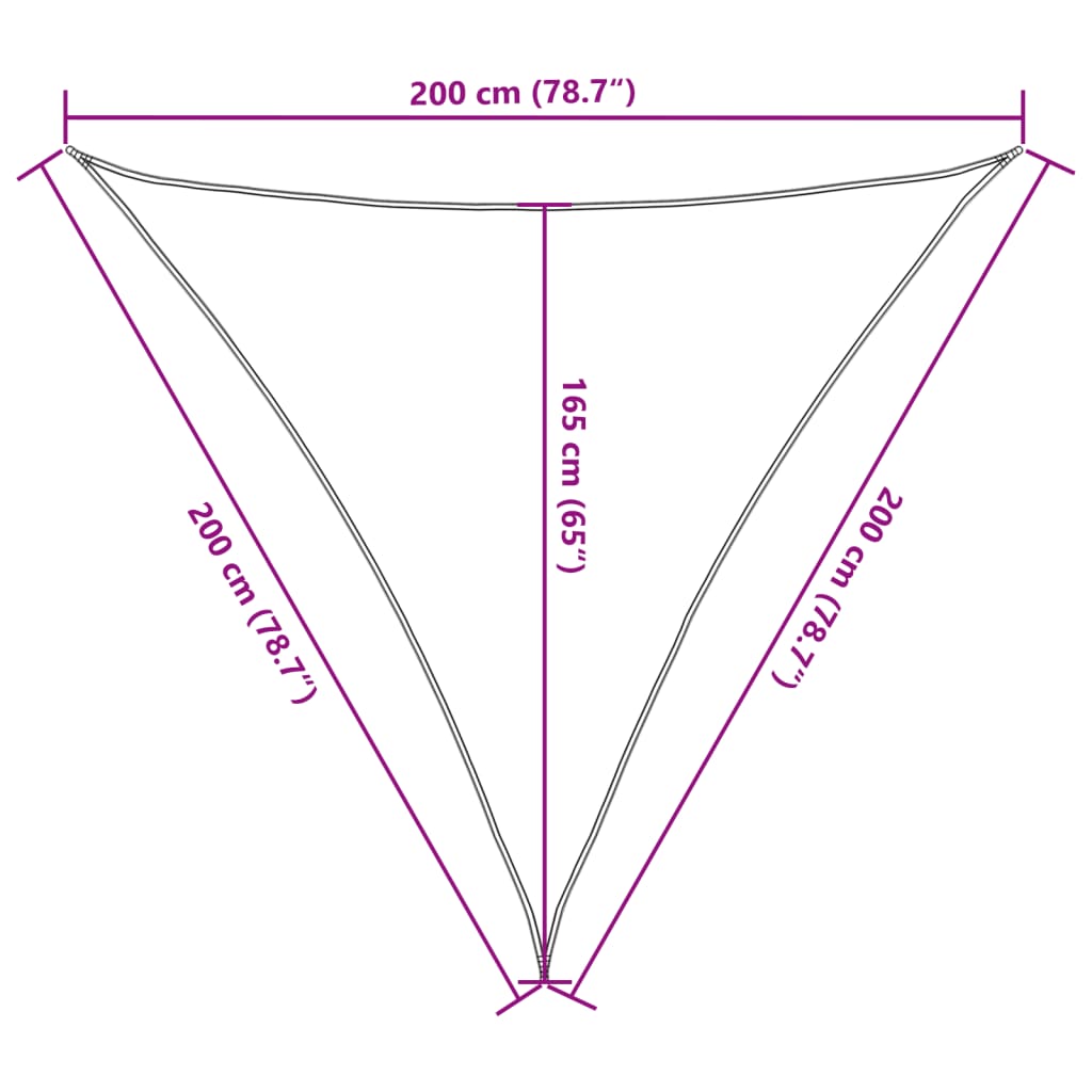 Vela Parasole Crema 2x2x2 m 100% Poliestere Oxford 4000985